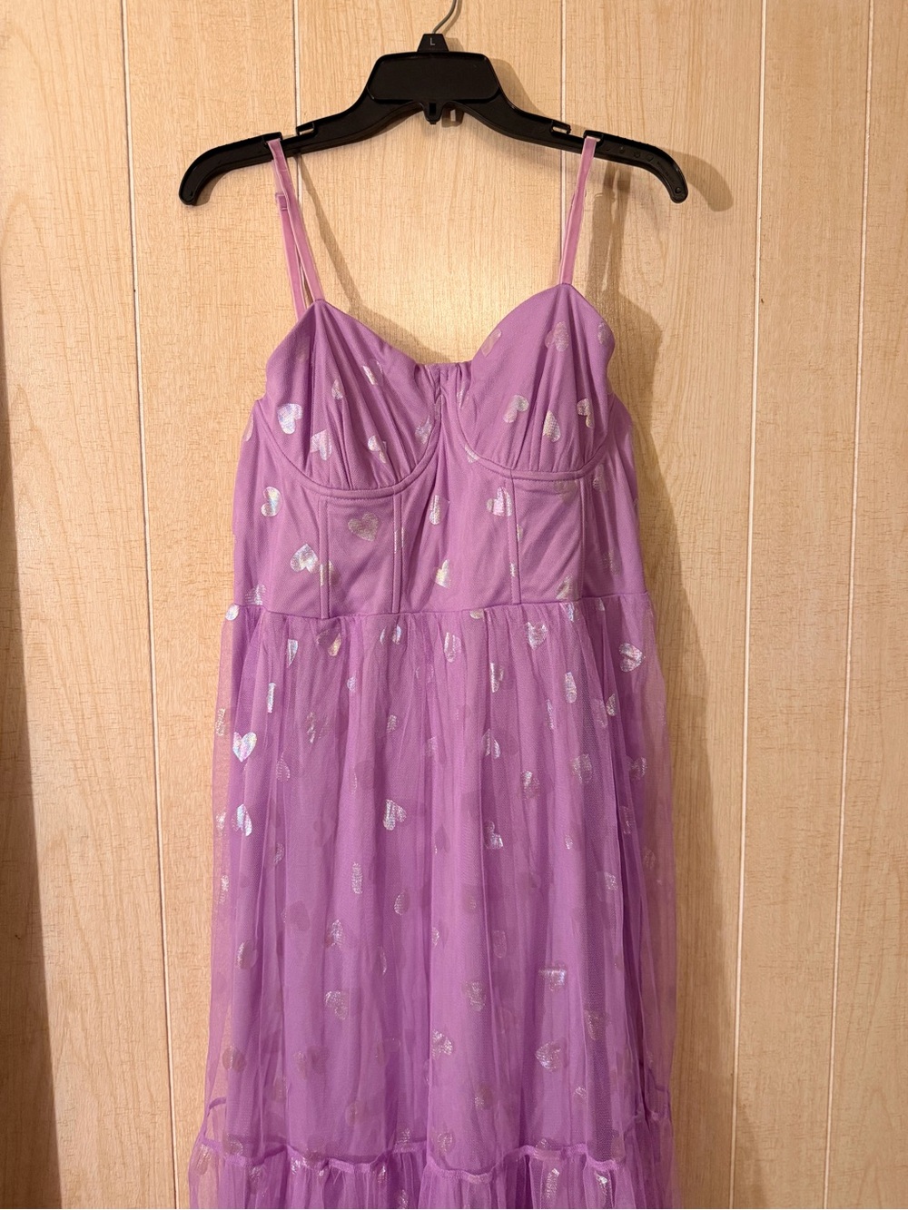 Betsey Johnson Lavender Heart Print Dress - Picture 3 of 10